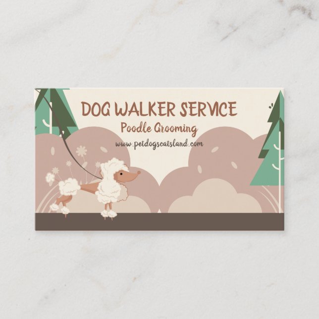 Tarjeta De Visita Servicio de caminatas de perro collar de perro can (Anverso)