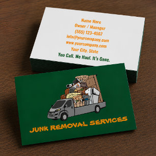 Tarjeta De Visita Servicio de Camión de Recolección de Basura y Elim