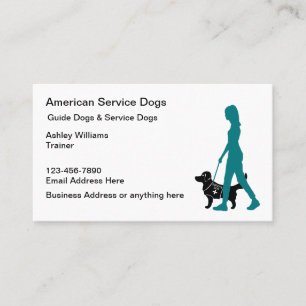 Tarjeta De Visita Servicio De Caninas Y Tema Del Perro Guía