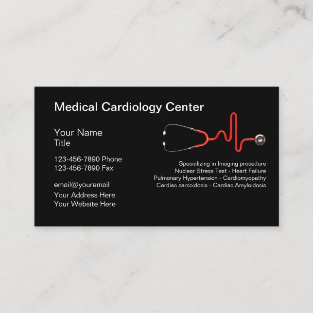Tarjeta De Visita Servicio de Cardiología Médica (Anverso)