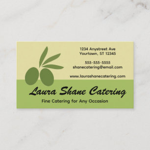 Tarjeta De Visita Servicio de Catering de Aceitunas Verdes