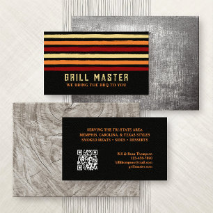 Tarjeta De Visita Servicio de catering de parrilla BBQ
