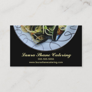 Tarjeta De Visita Servicio de Catering de Pasta y Mejillones