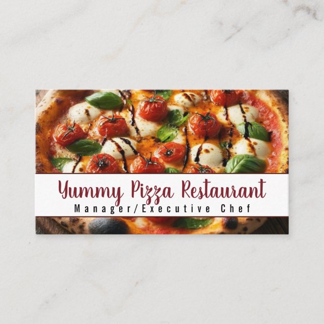 Tarjeta De Visita Servicio de Catering de Restaurante de Pizza Event (Anverso)