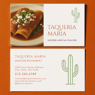 Tarjeta De Visita Servicio de Catering de Restaurante Mexicano Foto