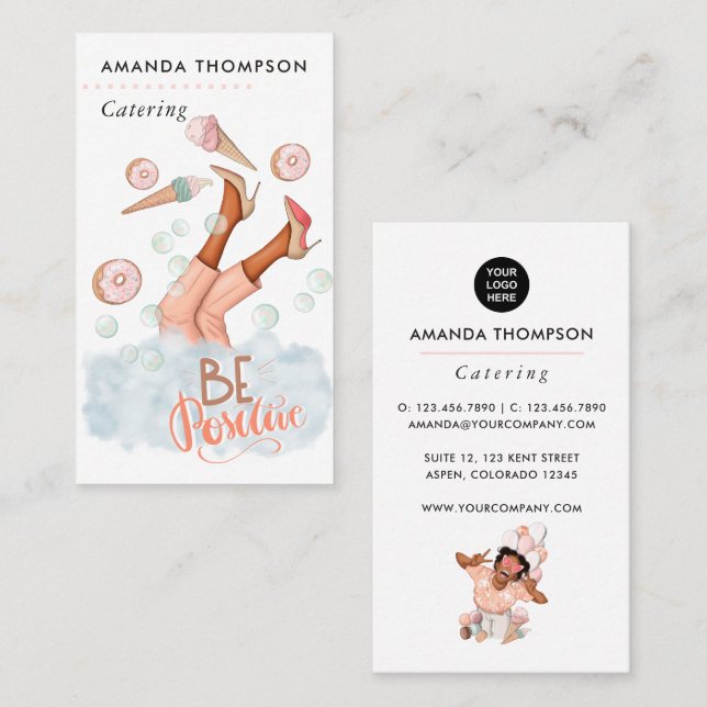 Tarjeta De Visita Servicio de Catering para Eventos (Anverso / Reverso)