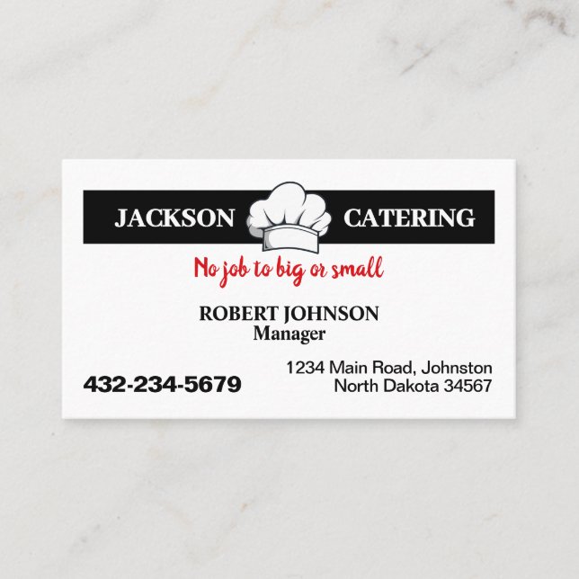 Tarjeta De Visita Servicio de Catering Profesional (Anverso)