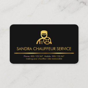 Tarjeta De Visita Servicio de Chauffeur de la Línea de Oro minimalis