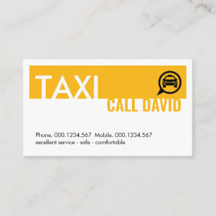 Tarjeta De Visita Servicio de Chofer de Auto Taxi Amarillo