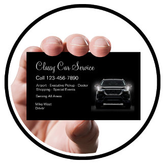 Tarjeta De Visita Servicio De Coche Clásico O Conductor De Uber Mode