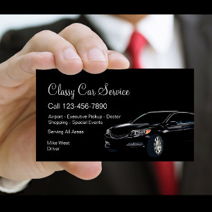 Tarjeta De Visita Servicio de Coche Elegante o Conductor de Uber