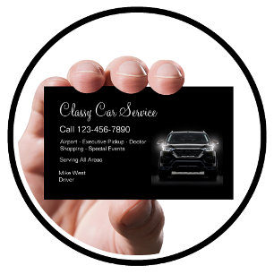 Tarjeta De Visita Servicio de coche elegante o conductor moderno de