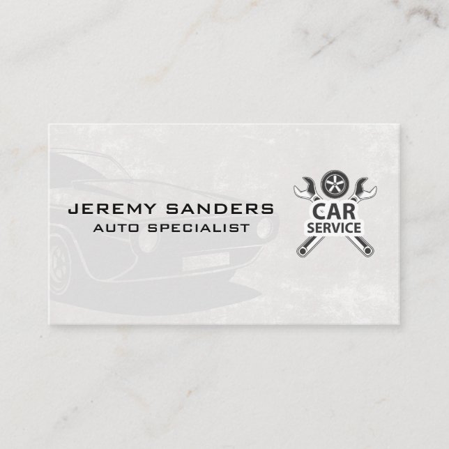 Tarjeta De Visita Servicio de coches | Arrojas y neumáticos | Auto c (Anverso)