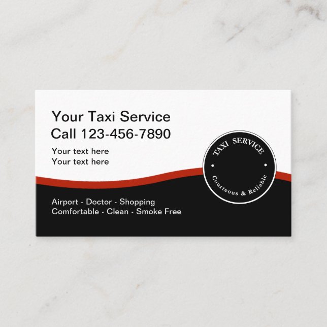 Tarjeta De Visita Servicio de coches de impuestos moderno (Anverso)