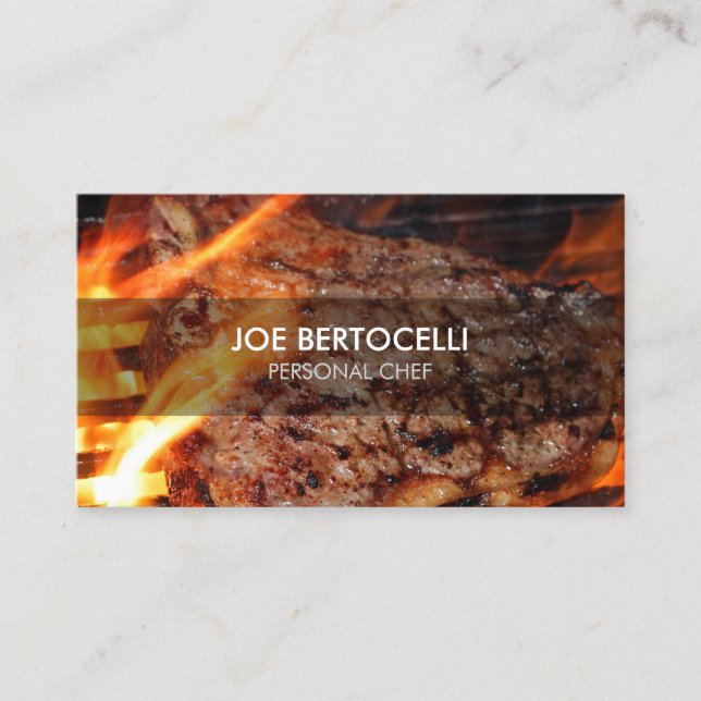 Tarjeta De Visita Servicio de Comida de Chef Personal (Anverso)