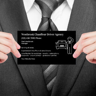 Tarjeta De Visita Servicio de conductor de limusina y chófer
