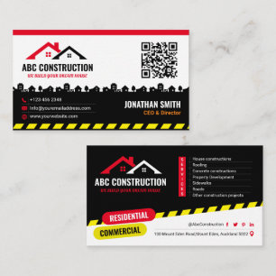 Tarjeta De Visita Servicio de Construcción, Edificio de la Casa, Ren