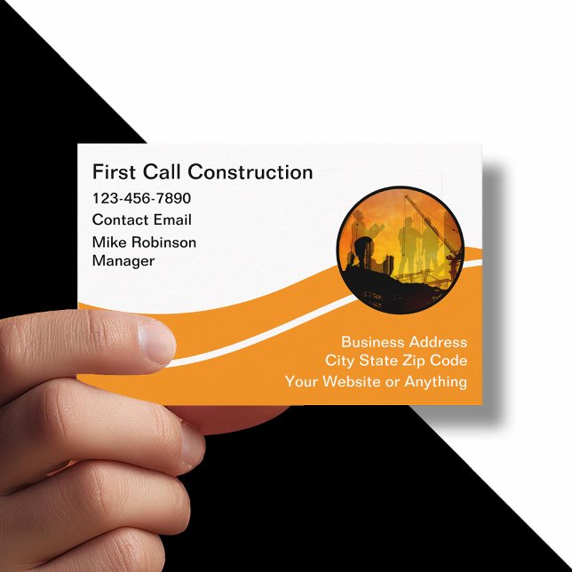 Tarjeta De Visita Servicio de Construcción Único Moderno  (Subido por el creador)