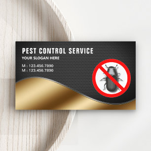 Tarjeta De Visita Servicio de Control de Plagas Black Mesh Gold