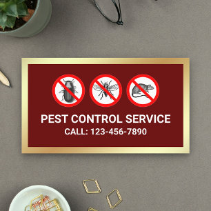 Tarjeta De Visita Servicio de Control de Plagas para Eliminación de 