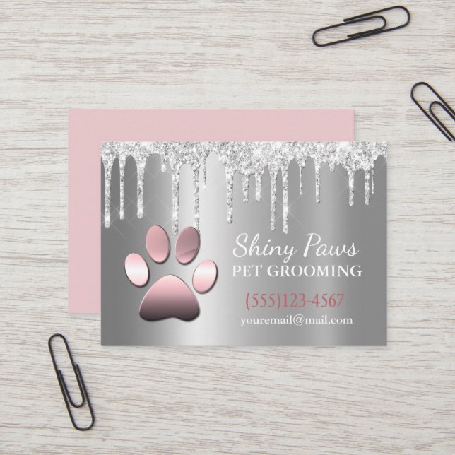 Tarjeta De Visita Servicio de crecimiento de Mascota de garrapatas c (Anverso/Reverso In Situ)