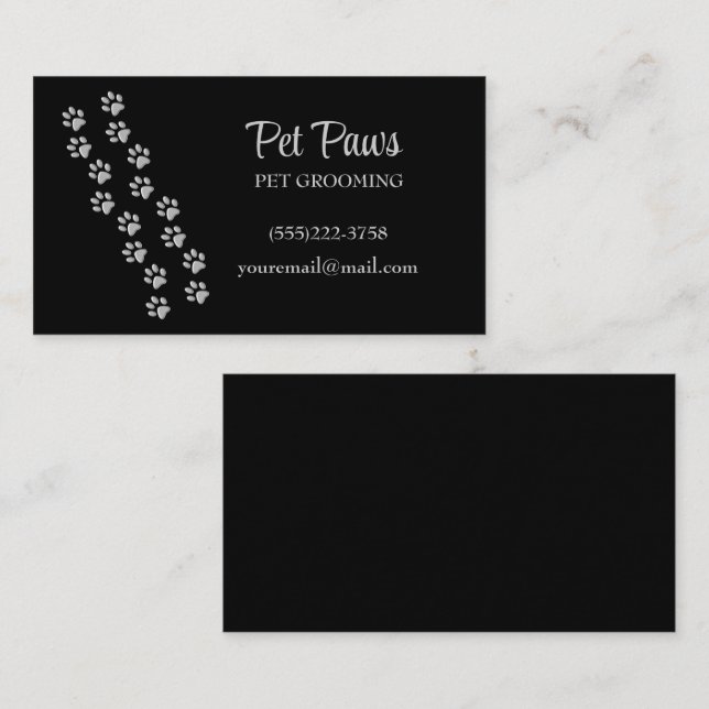 Tarjeta De Visita Servicio de crecimiento de Mascota de patrones de  (Anverso / Reverso)