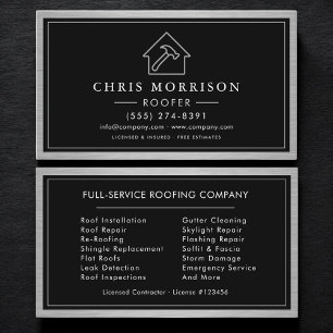 Tarjeta De Visita Servicio de Cubiertas Techador Casa Martillo Profe
