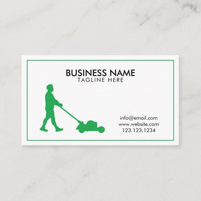 Tarjeta De Visita Servicio de cuidado de jardín moderno en blanco y  (Anverso)
