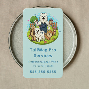 Tarjeta De Visita Servicio de Cuidado de Mascotas Adorables Feliz Pa