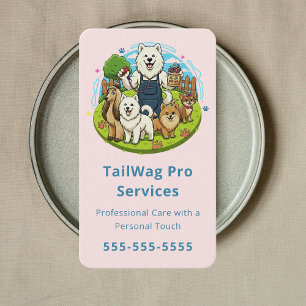 Tarjeta De Visita Servicio de Cuidado de Mascotas Adorables Feliz Pa