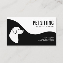 Tarjeta De Visita Servicio de Cuidado de Mascotas Silueta de Perro N