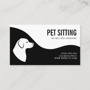 Tarjeta De Visita Servicio de Cuidado de Mascotas Silueta de Perro N