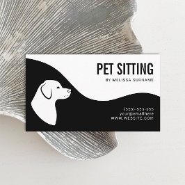Tarjeta De Visita Servicio de Cuidado de Mascotas Silueta de Perro N