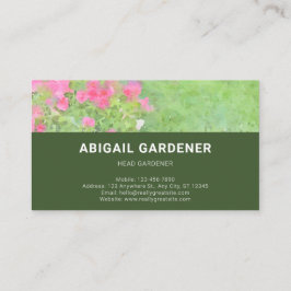 Tarjeta de visita: Servicio de cuidado y jardinerí