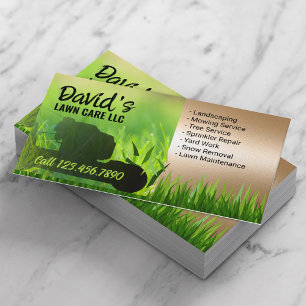 Tarjeta De Visita Servicio de cuidado y paisajismo del césped Green 