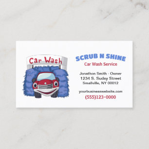 Tarjeta De Visita Servicio de detalle automático de lavado de coches