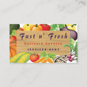 Tarjeta De Visita Servicio de diseño de alimentos para vegetales