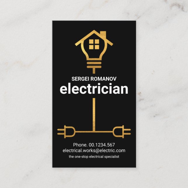 Tarjeta De Visita Servicio de Electricismo Doméstico con Cableado El (Anverso)