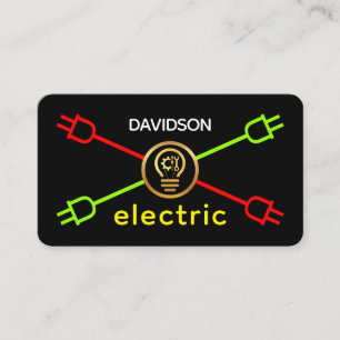 Tarjeta De Visita Servicio de electricista de enchufes de energía en