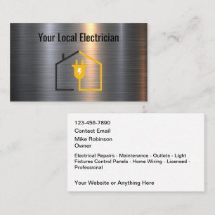 Tarjeta De Visita Servicio de electricista eléctrico moderno