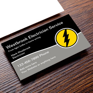 Tarjeta De Visita Servicio de electricista moderno con plantilla de