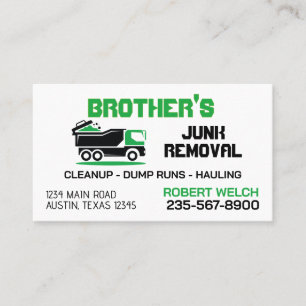 Tarjeta De Visita Servicio de eliminación de basura