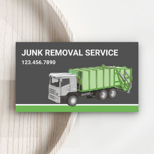 Tarjeta De Visita Servicio de eliminación de basura gris oscuro Cami