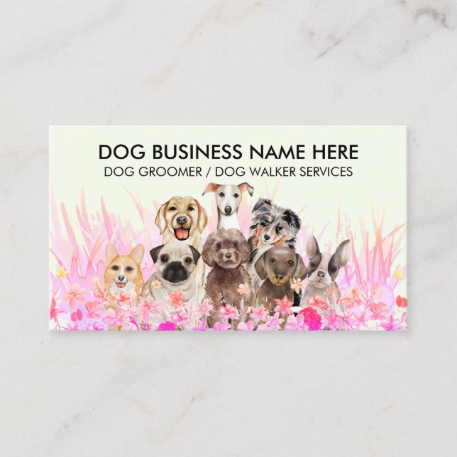 Tarjeta De Visita Servicio de eliminación de desechos de perro (Anverso)