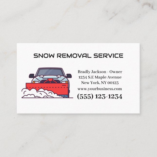 Tarjeta De Visita Servicio de eliminación de nieve profesional (Anverso)