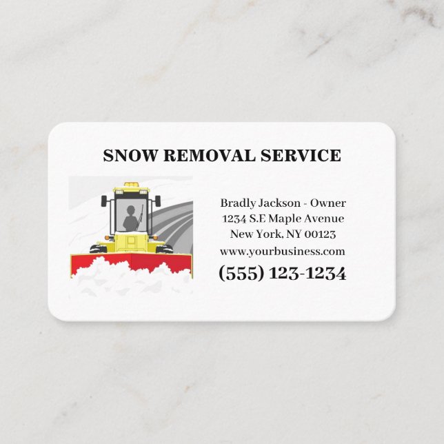 Tarjeta De Visita Servicio de eliminación de nieve profesional (Anverso)