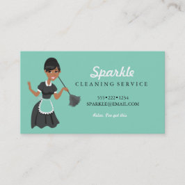 Tarjeta De Visita Servicio de empleada de limpieza Personaje Plumero