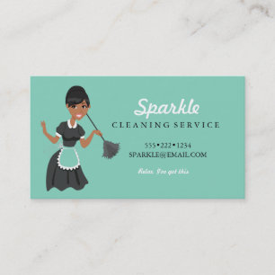 Tarjeta De Visita Servicio de empleada de limpieza Personaje Plumero