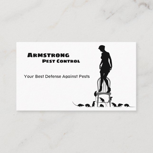Tarjeta De Visita Servicio de Exterminador de Control de Plagas (Anverso)