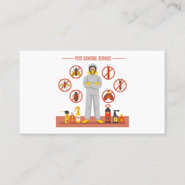 Tarjeta De Visita Servicio de Exterminador de Control de Plagas (Anverso)